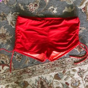Athleta Scrunch Shorts swim/active bottom Red L